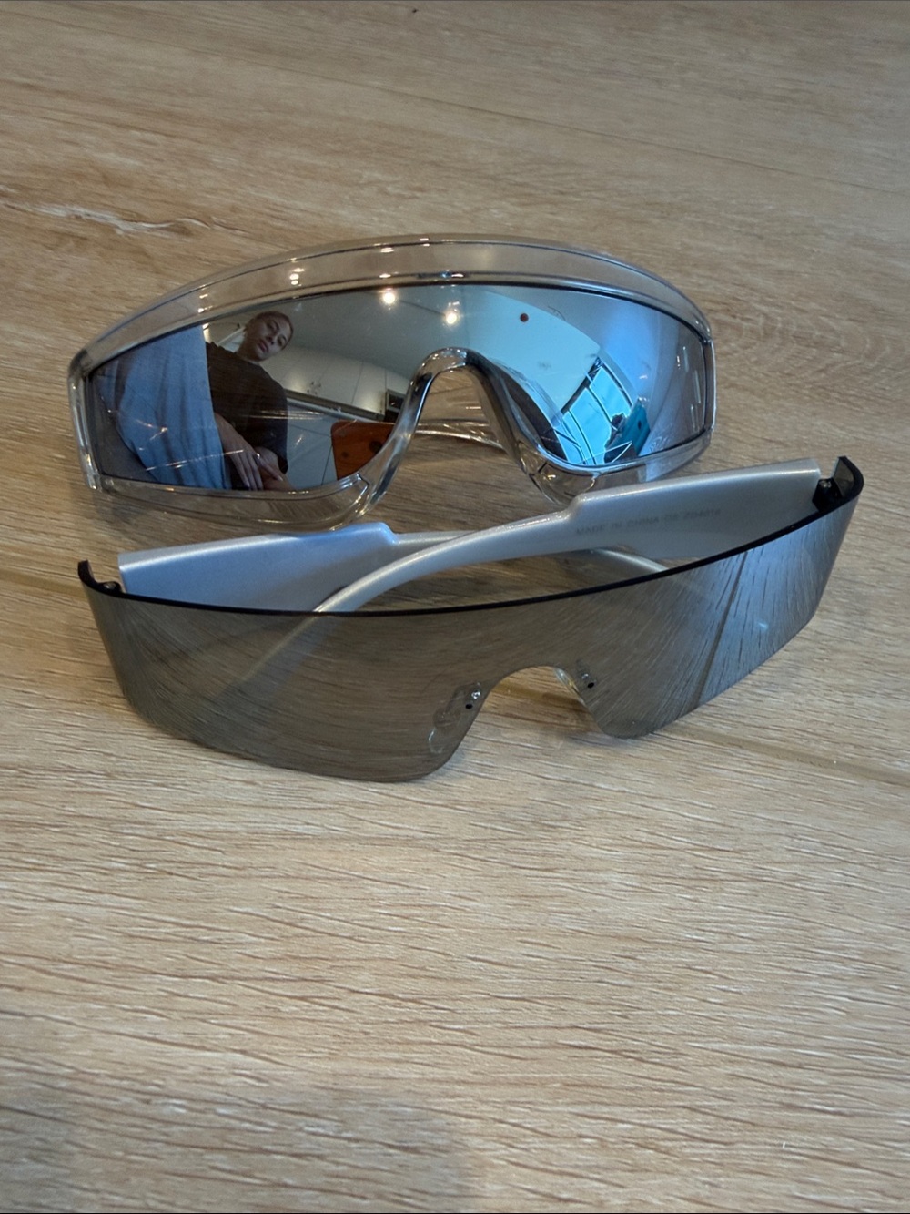 Silver and Gray Sport Glasses - Clear and Tinted Lenses